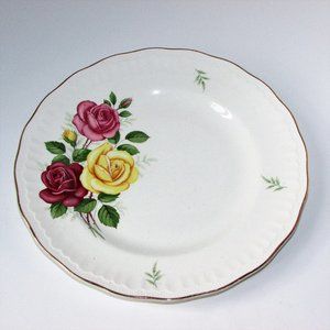 Vintage Dinner Plate Swinnerton's Rosetta Luxor Vellum Pink Yellow Roses 837608
